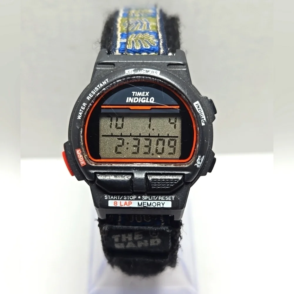 1994 Vintage Timex Ironman Triathlon 8 Lap 50M Chronograph Alarm New Battery